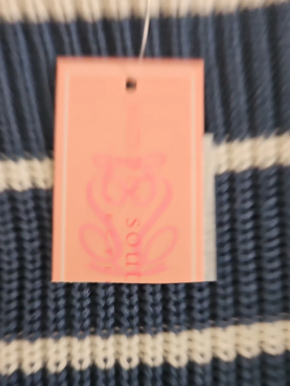 Simply Southern NWT Blue White Striped Sweater Vest Pocket Size Large.